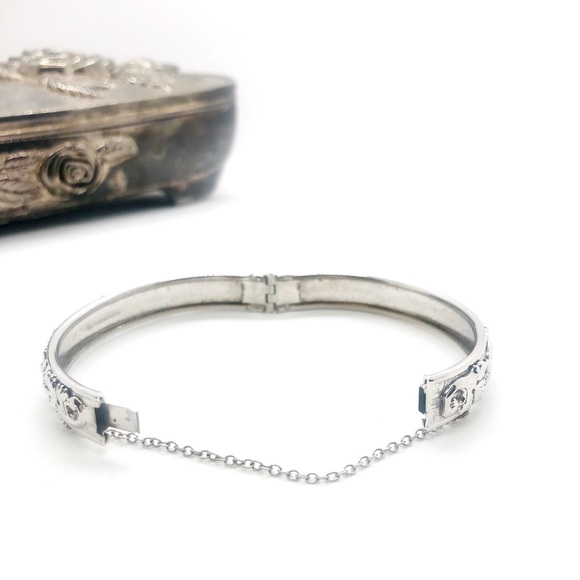 Vintage Whiting & Davis Co hinged bangle bracelet - Picture 7 of 12